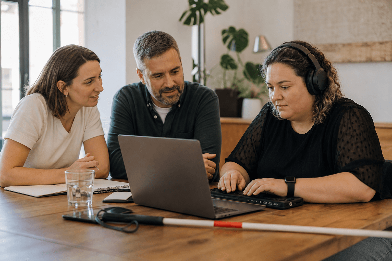 Person participating in lived experience accessibility testing with a digital team.