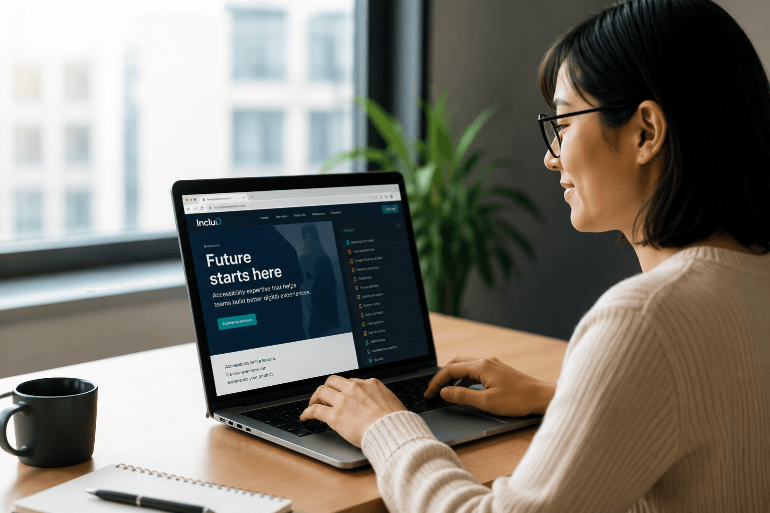 Lady using a computer
